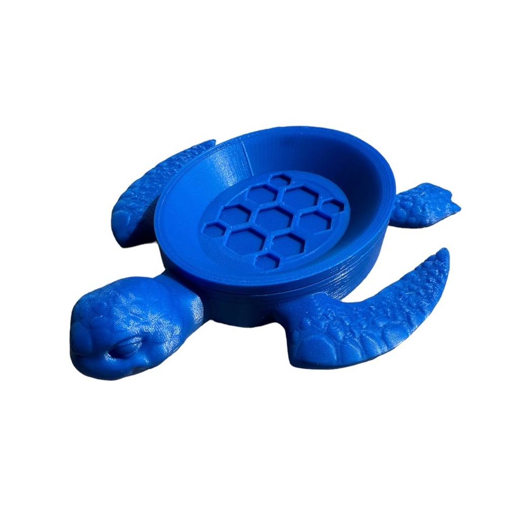 Two Piece Blue Turtle Soap Dish